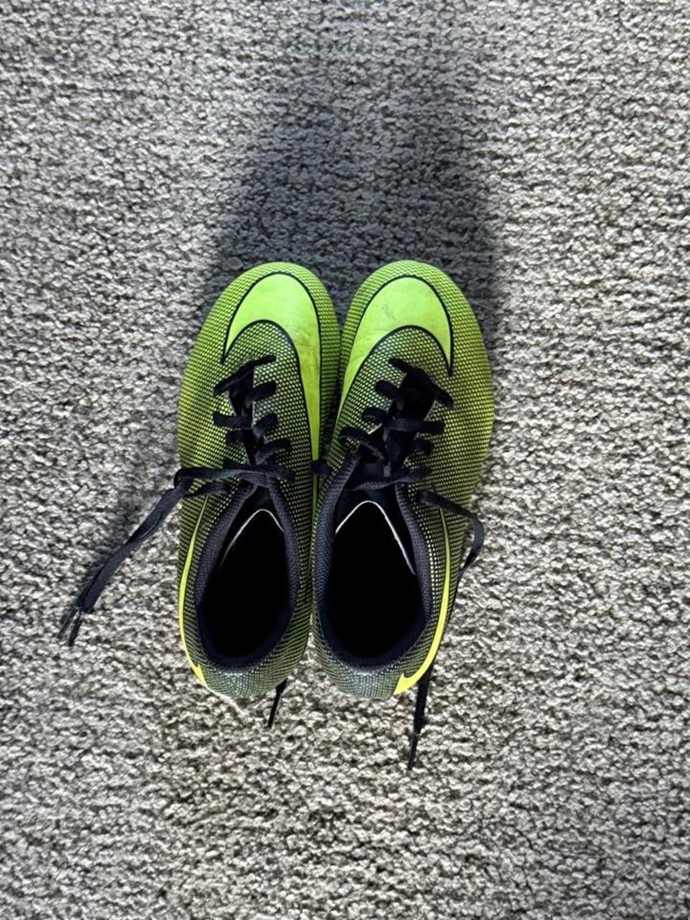 Nike Kids Neon Green and Black Soccer Sneakers